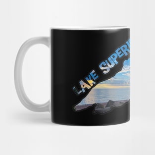 Lake Superior Outline (Artist Point in Grand Marais, Minnesota) Mug